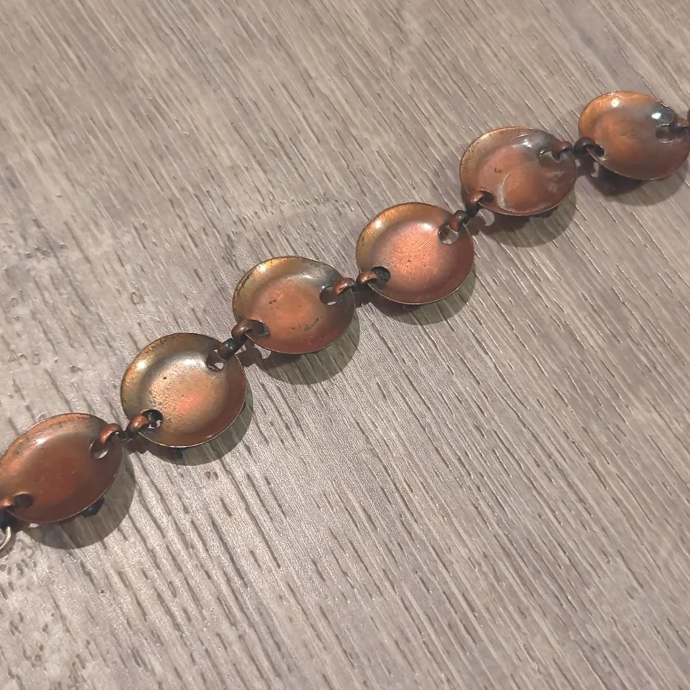 Vintage Copper Siam Griffin Link Bracelet 7